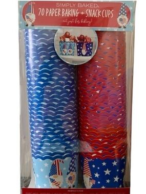 Gnome patriotic paper baking & snack cups 70 count new in box